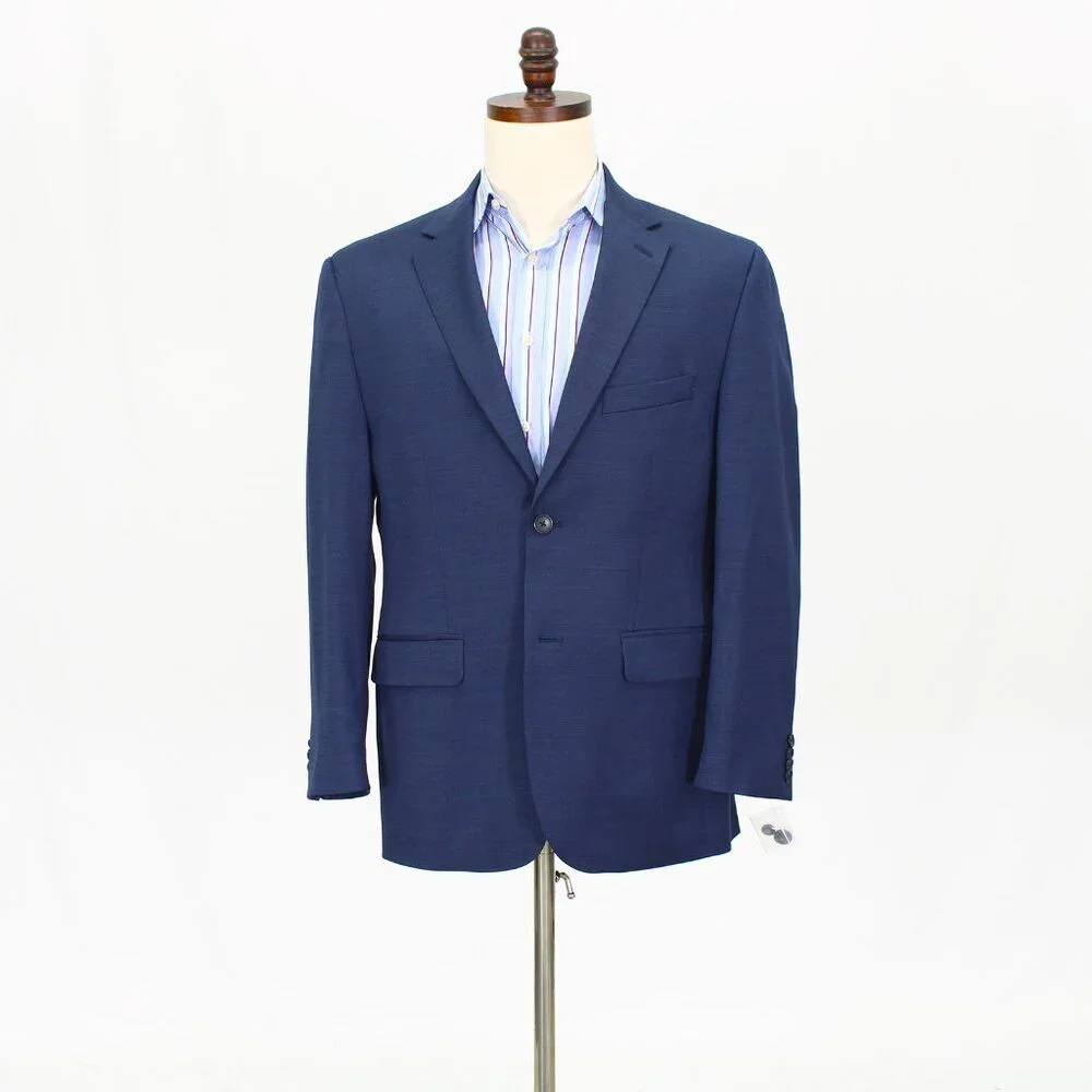 Kenneth Cole 40S Blue Solid 2-Button Sport Coat Blazer Jacket T713